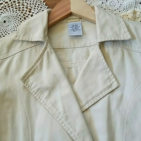 Vintage 90s Billabong Light Spring Trench Coat - Picture 3 of 12